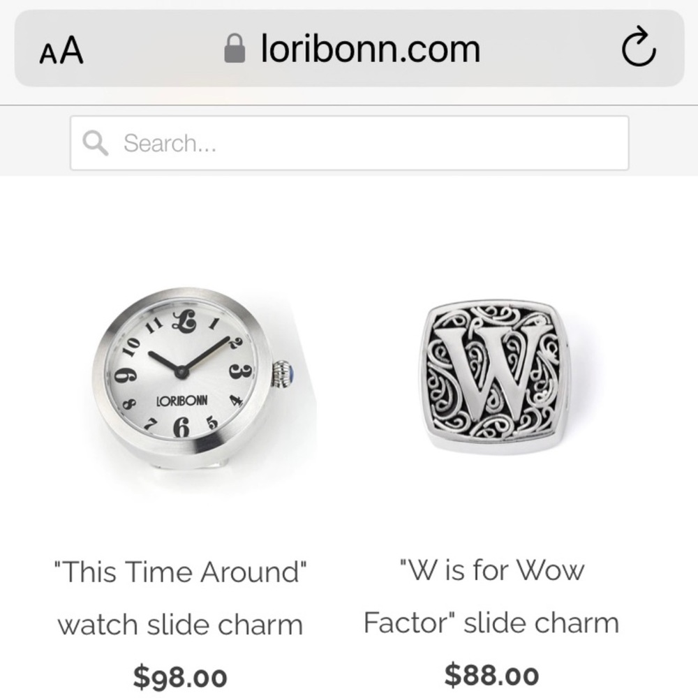 NWT Lori Bonn 925 Initial “W” Bonn Bons Slide Charm - Picture 4 of 5